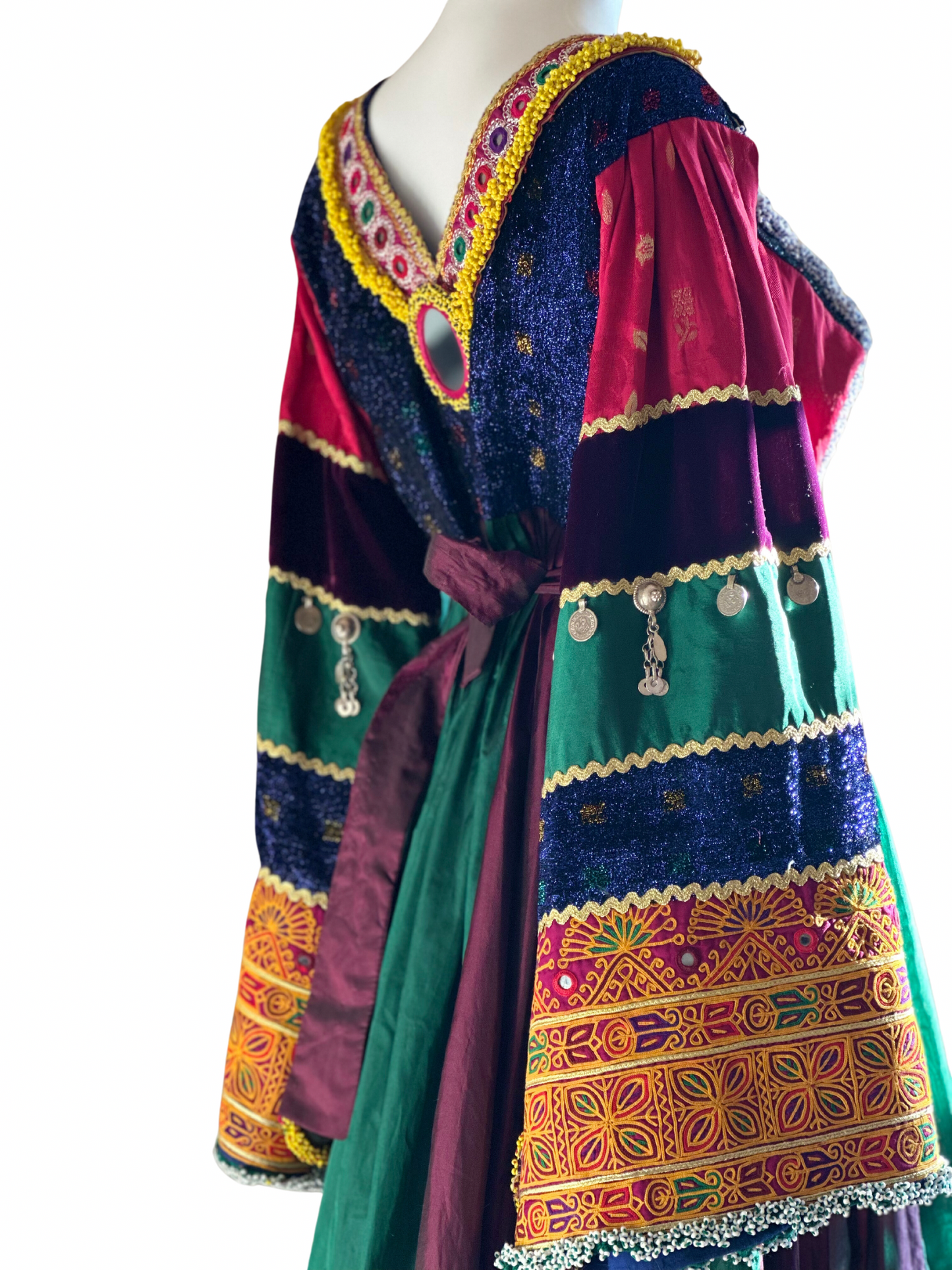 Multi Color Silk Afghan Dress