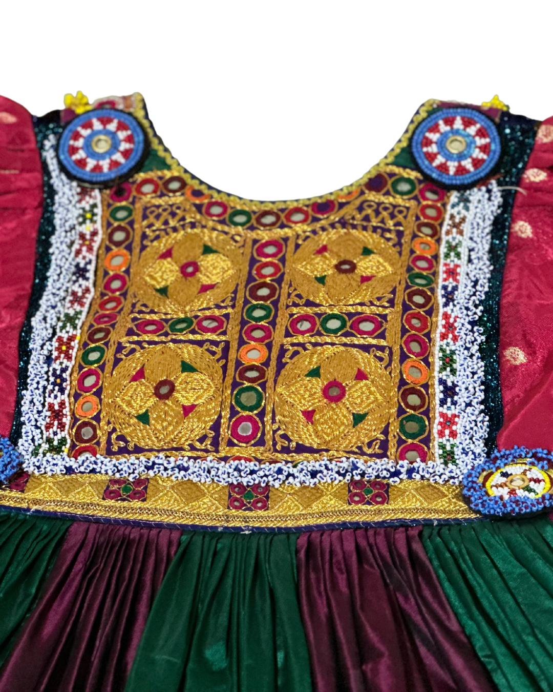 Multi Color Silk Afghan Dress