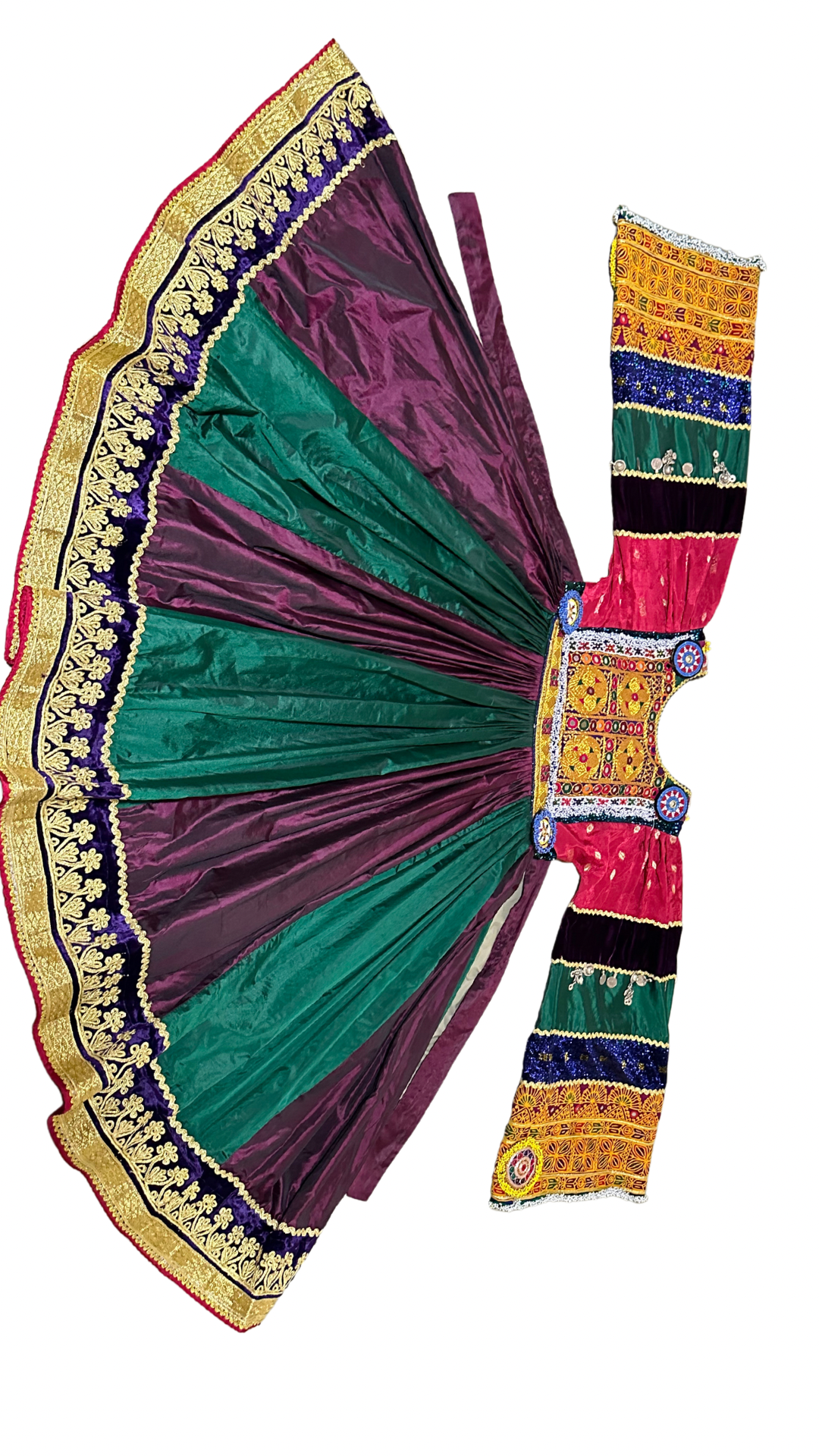 Multi Color Silk Afghan Dress