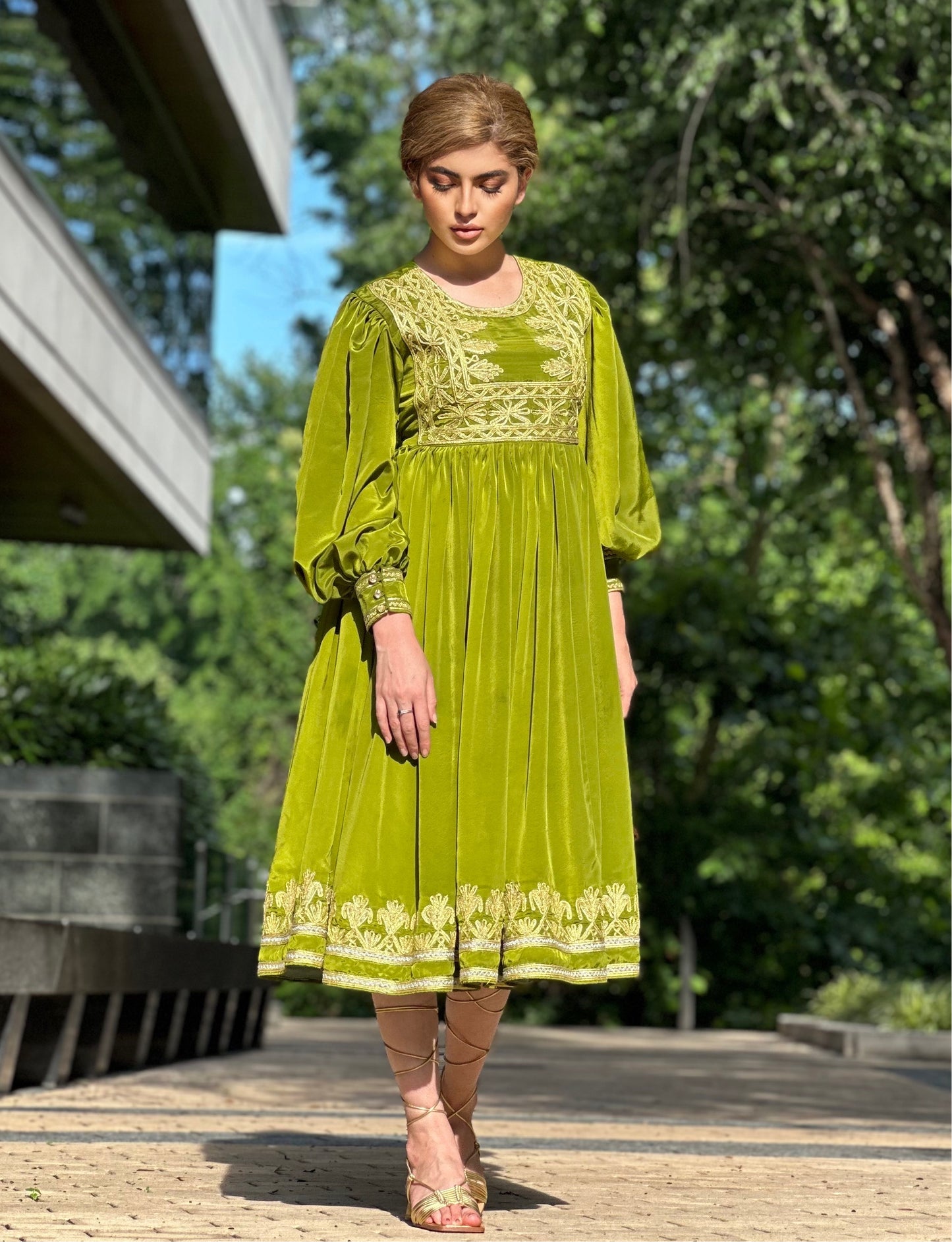 Blossom Dress - Olive Green