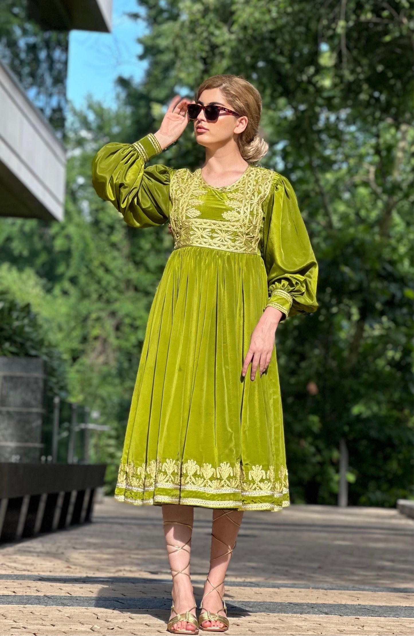 Blossom Dress - Olive Green