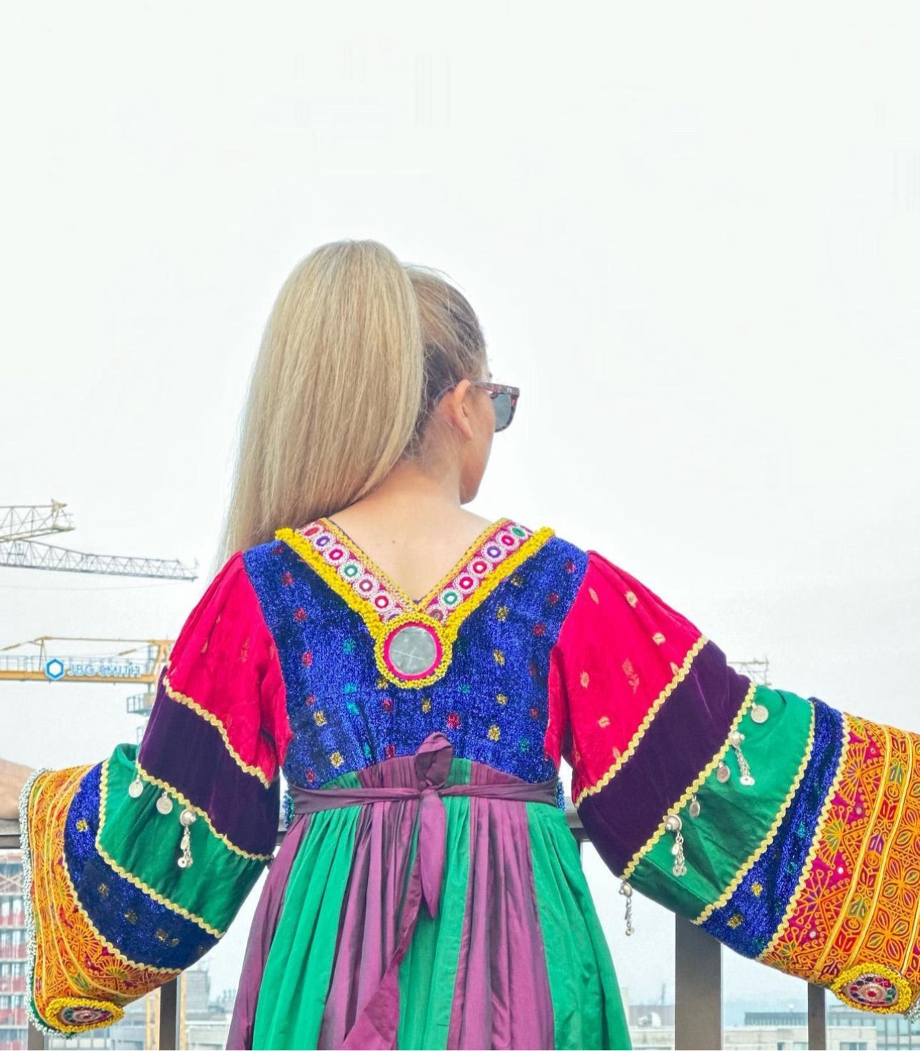 Multi Color Silk Afghan Dress