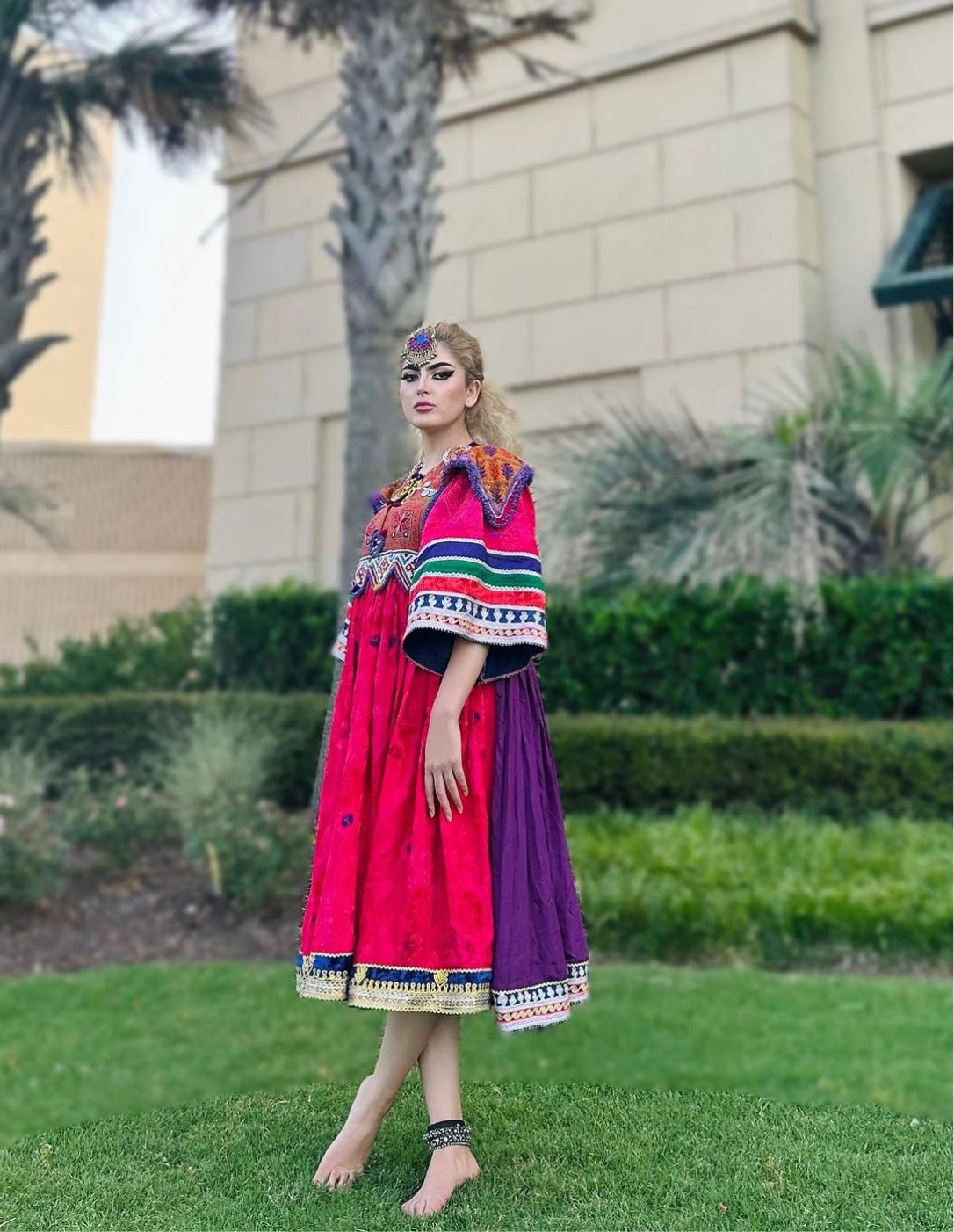 Punch Pink - Afghan Dress