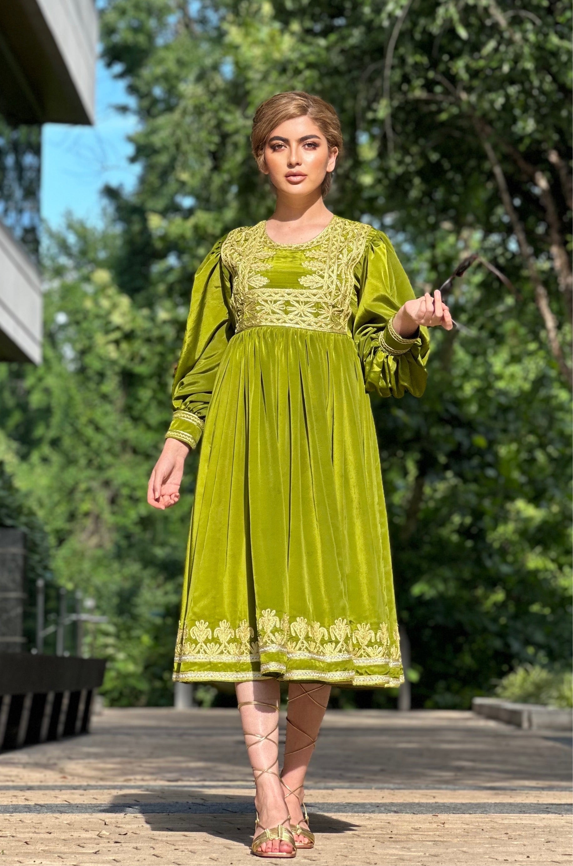 Blossom Dress - Olive Green Arsh Fashion Blossom Dress - Olive Green Arsh Fashion