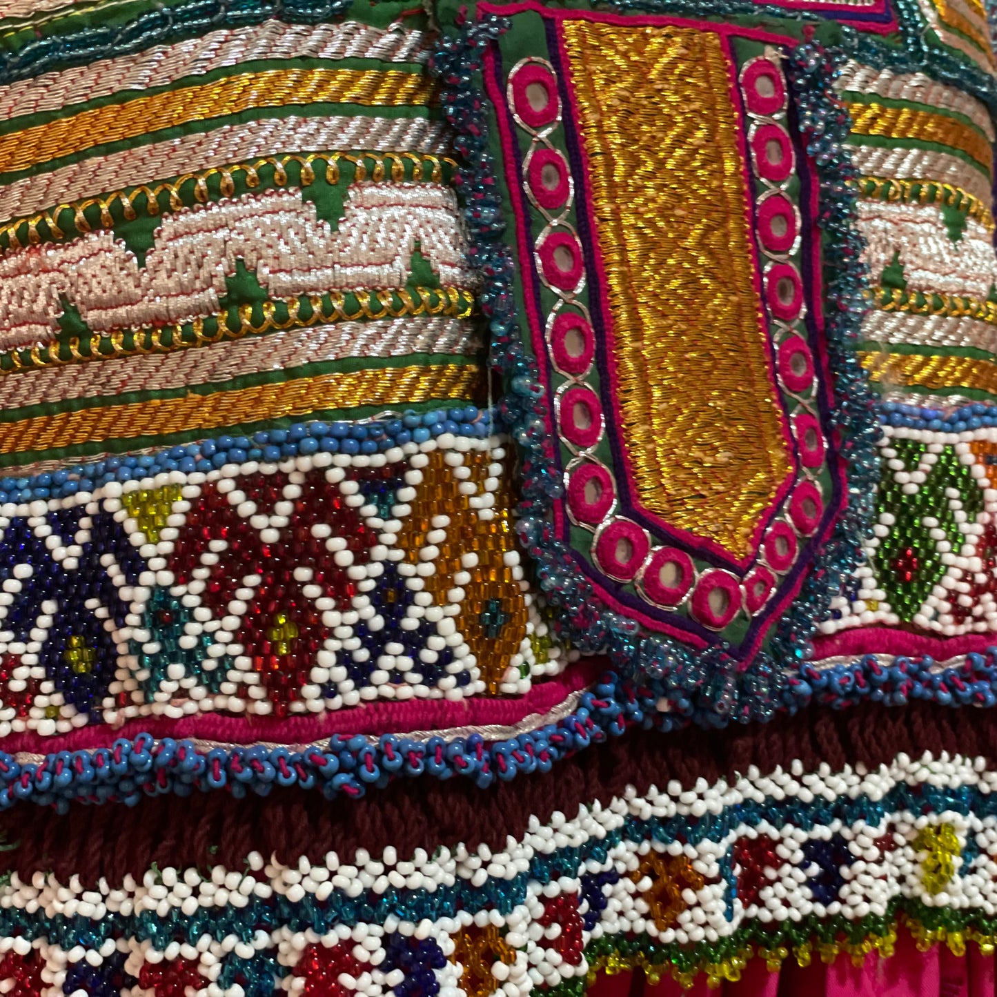 Fuscia Pink - Gul Bakhmal Afghan Dress