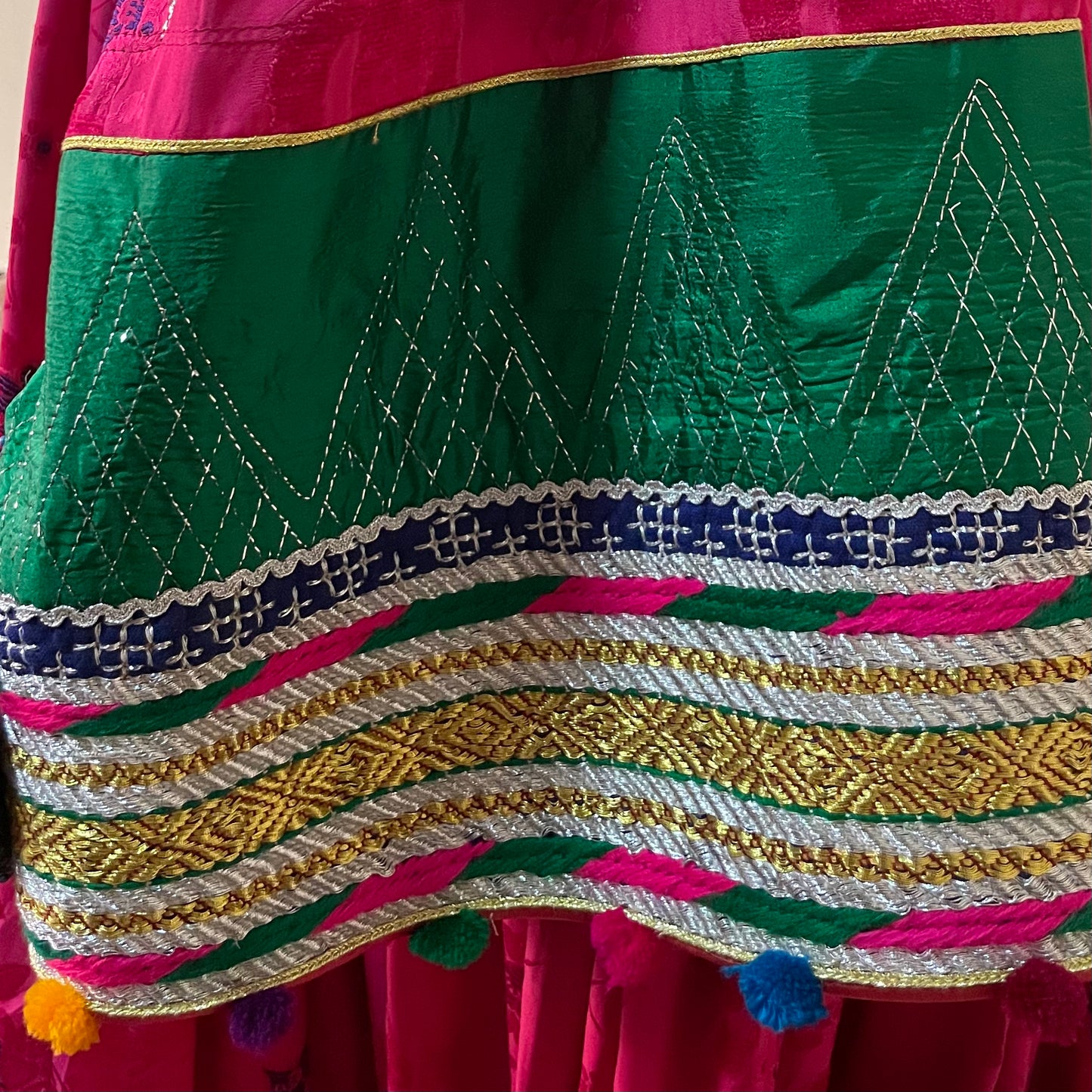 Fuscia Pink - Gul Bakhmal Afghan Dress