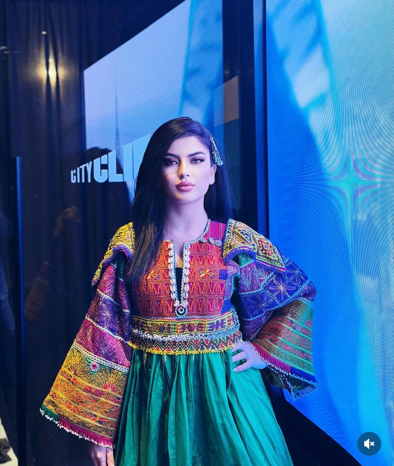 Green Banares- Vintage Dress