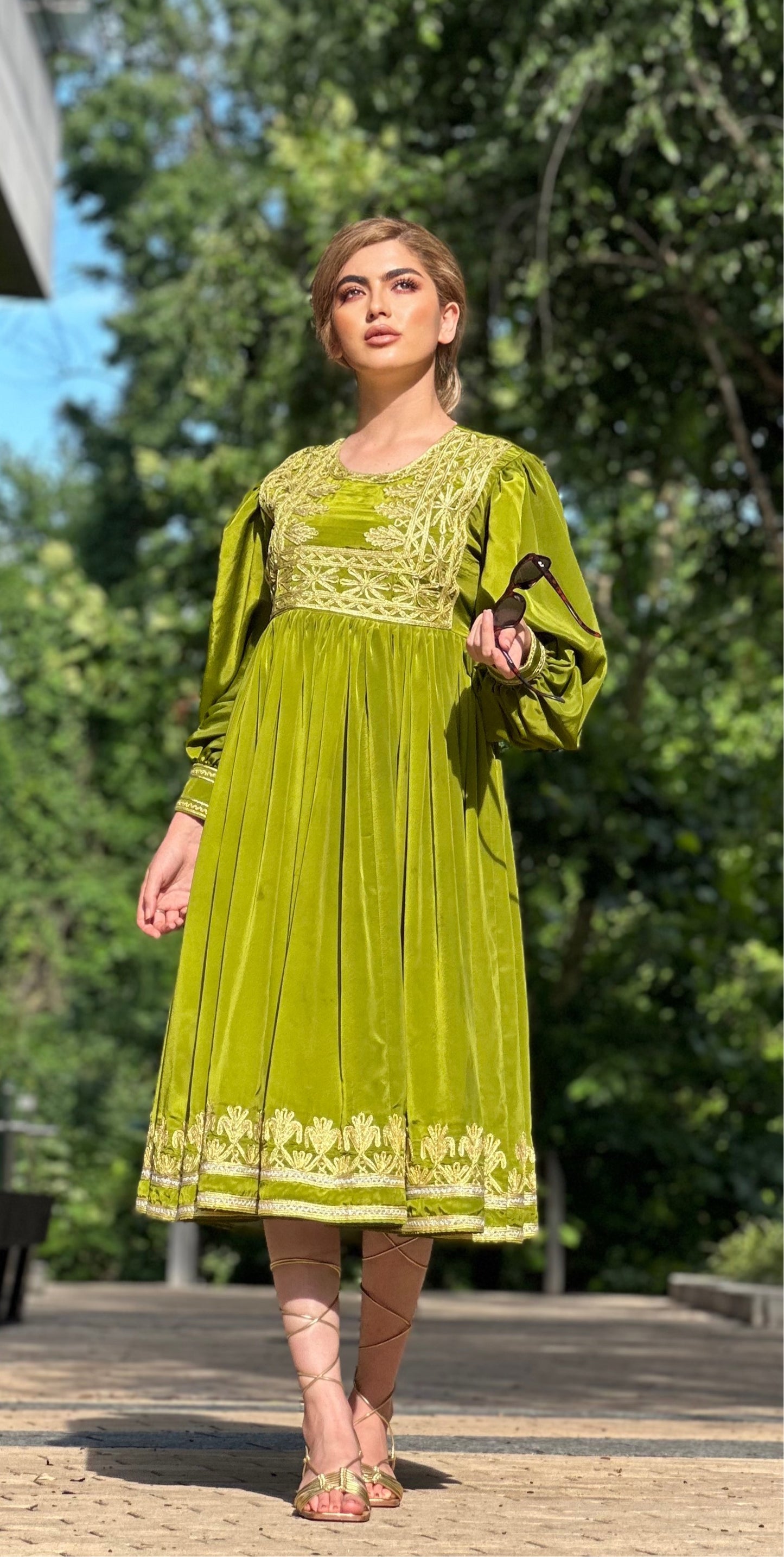 Blossom Dress - Olive Green Arsh Fashion Blossom Dress - Olive Green Arsh Fashion